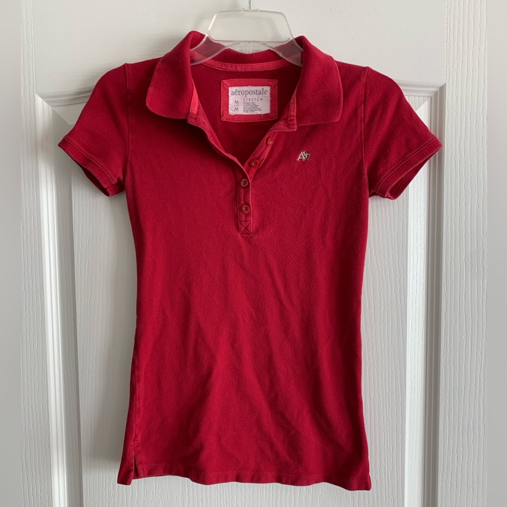 Vintage Y2K Aeropostale Red polo size Medium